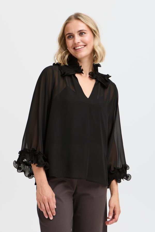 Blouse frill transparente - 20614909 - Fransa