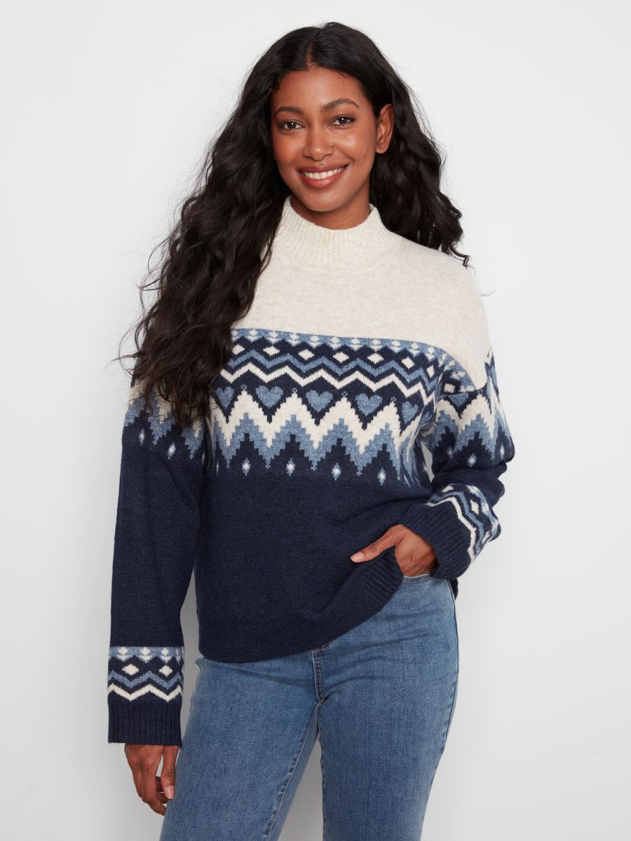 Chandail tricot col montant - 2007-690C - Charlie B