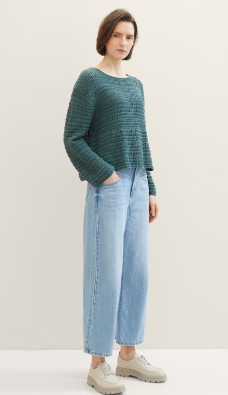 Chandail tricot de coton col rond