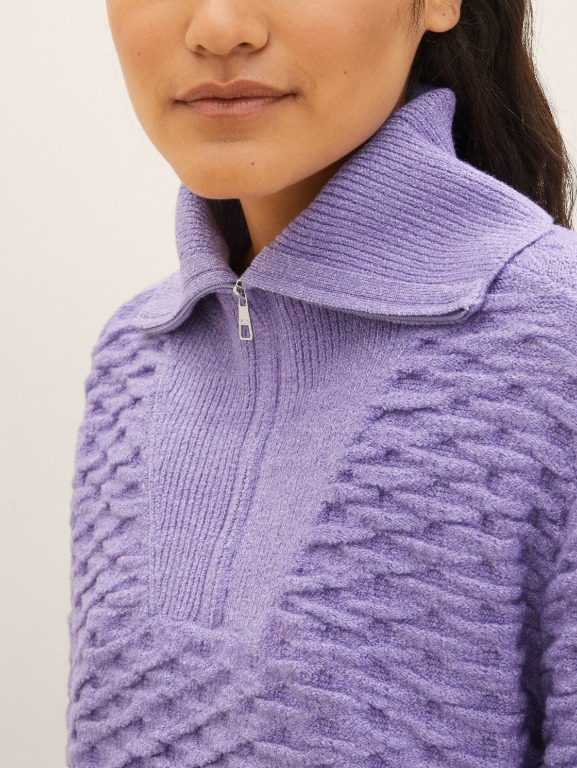 Chandail tricot col zip