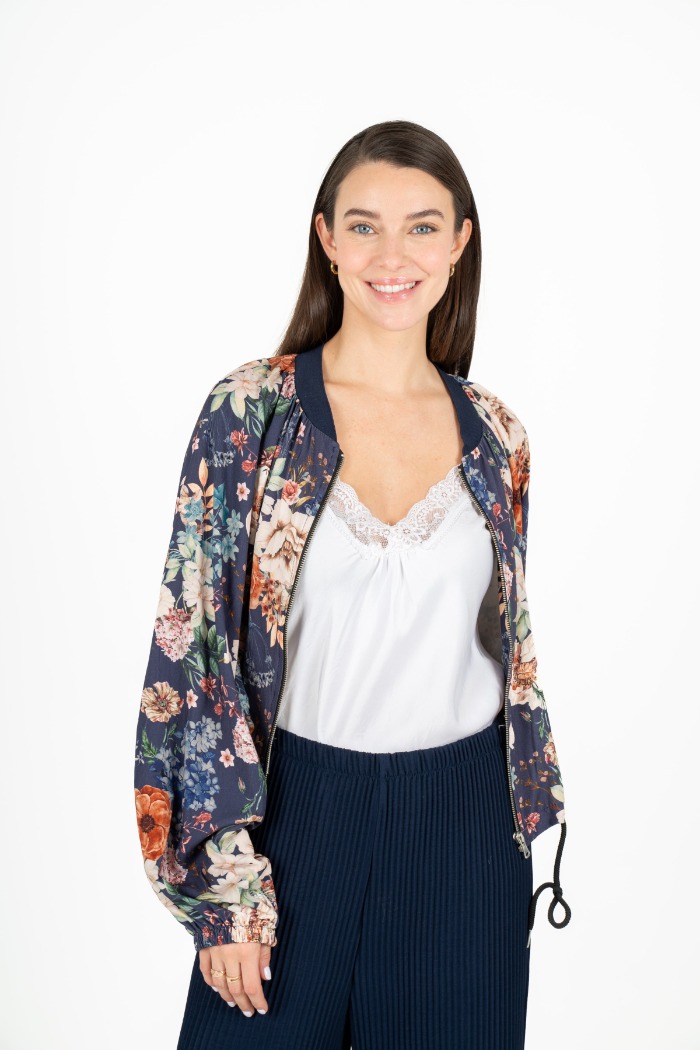 Veste bomber fleurie