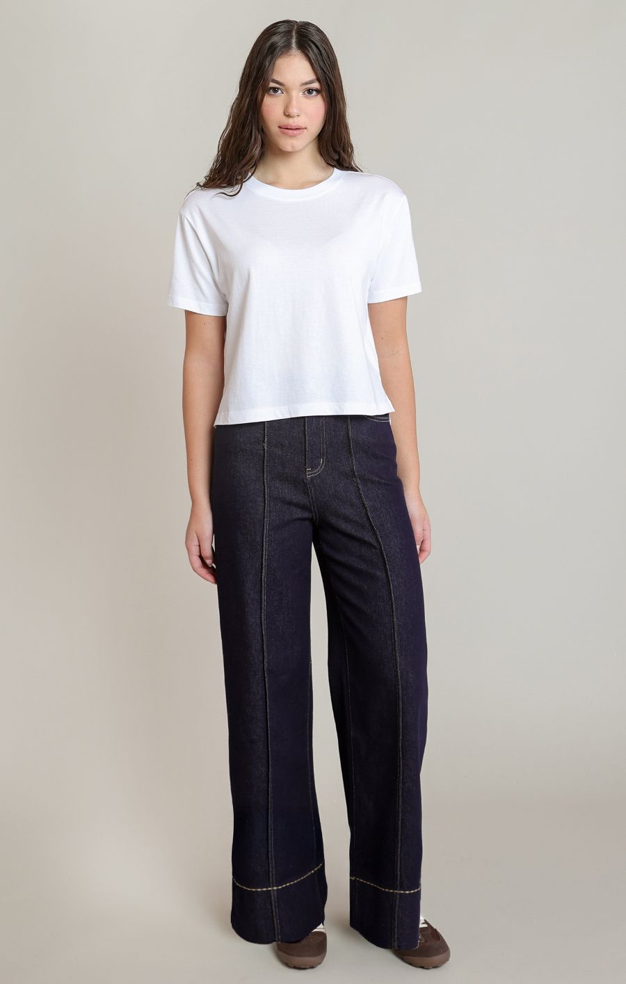 Jeans jambe large surpiqûre - 2825251 D - Dex