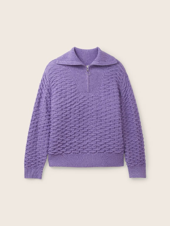 Chandail tricot col zip
