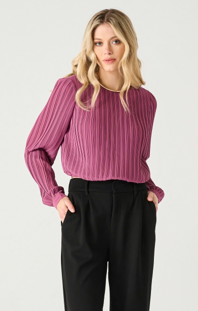 Blouse plissée élastique au bas