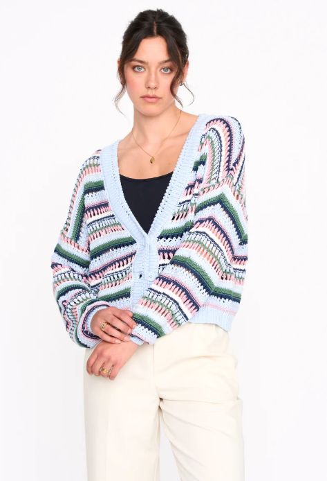 Cardigan tricot rayé
