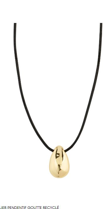 Collier cordon cuir breloque ovale - 132442001 - Pilgrim