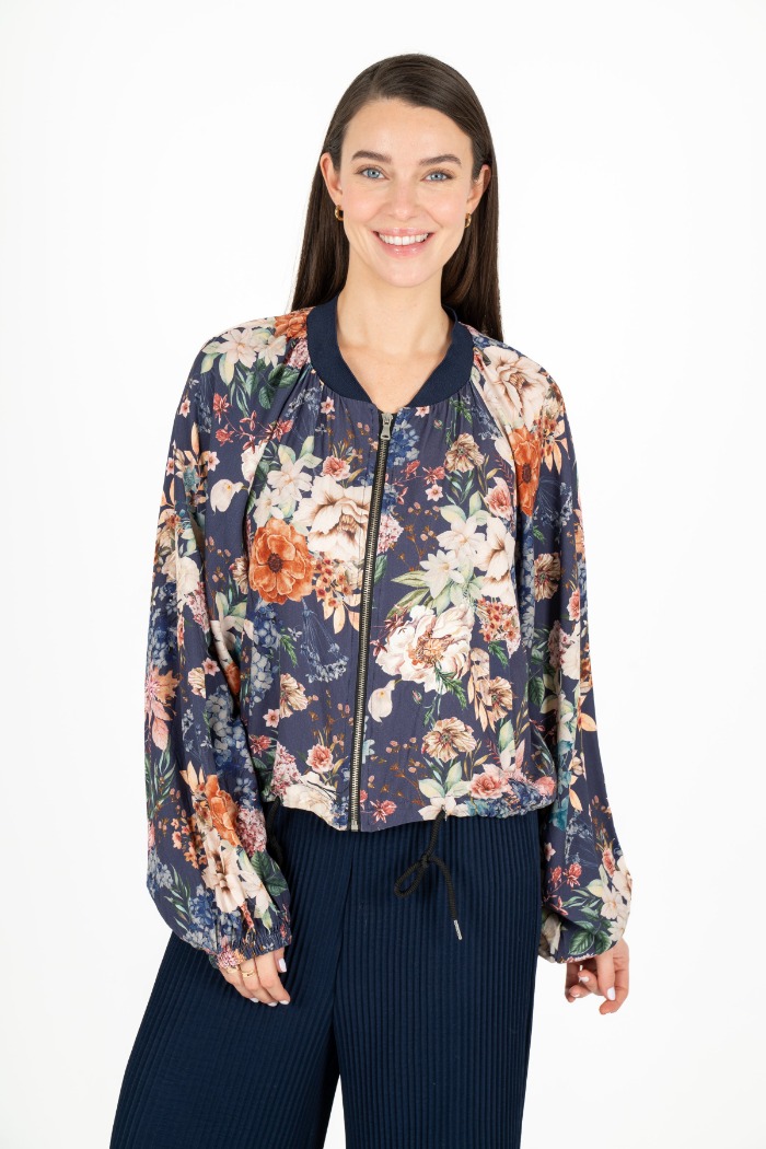 Veste bomber fleurie