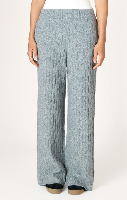 Pantalon pull on tricot torsadé