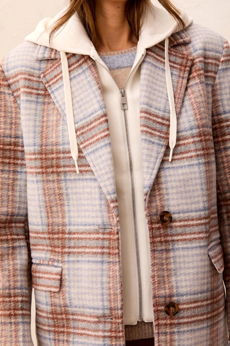 Manteau lainage capuchon amovible - 5942O/5369 - Tribal