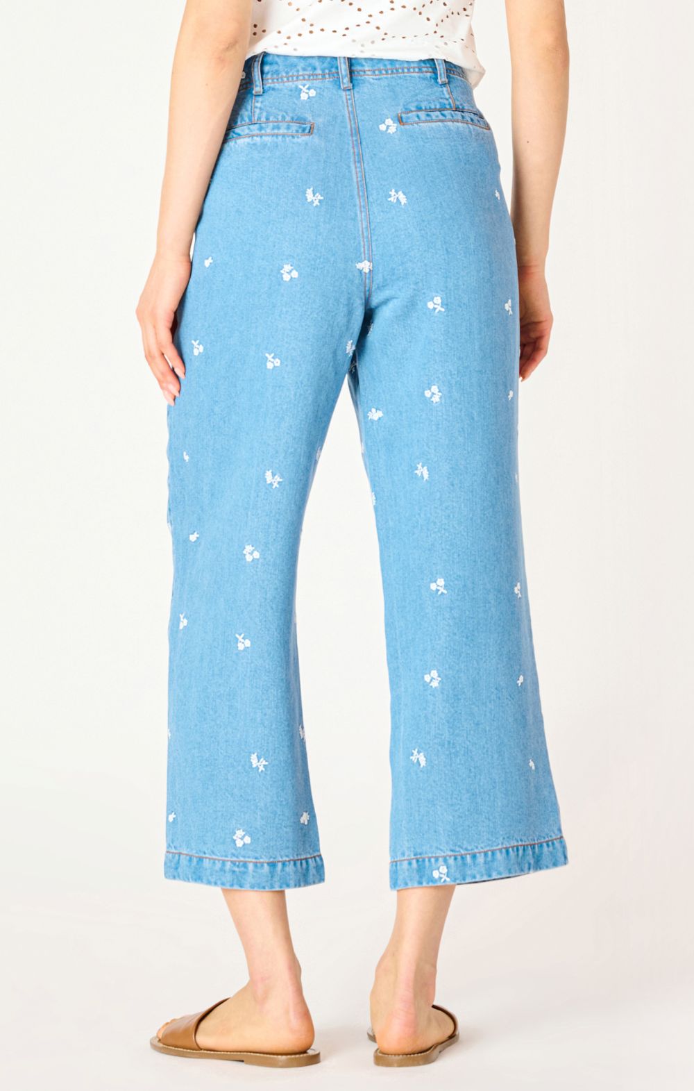 Pantalon 7/8 avec broderie