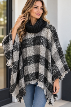 Poncho col roulé - cp122 - D&W Canasia Trading Inc