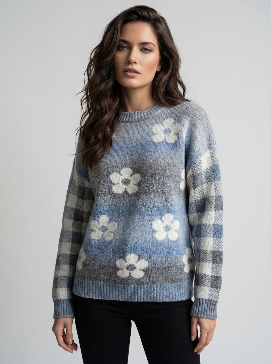 Chandail tricot fleurs - 2629102 - C.Y.C. Coco Y. Club Inc
