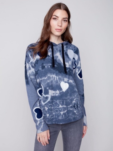 CHANDAIL CAPUCHON COEURS TRICOT LÉGER