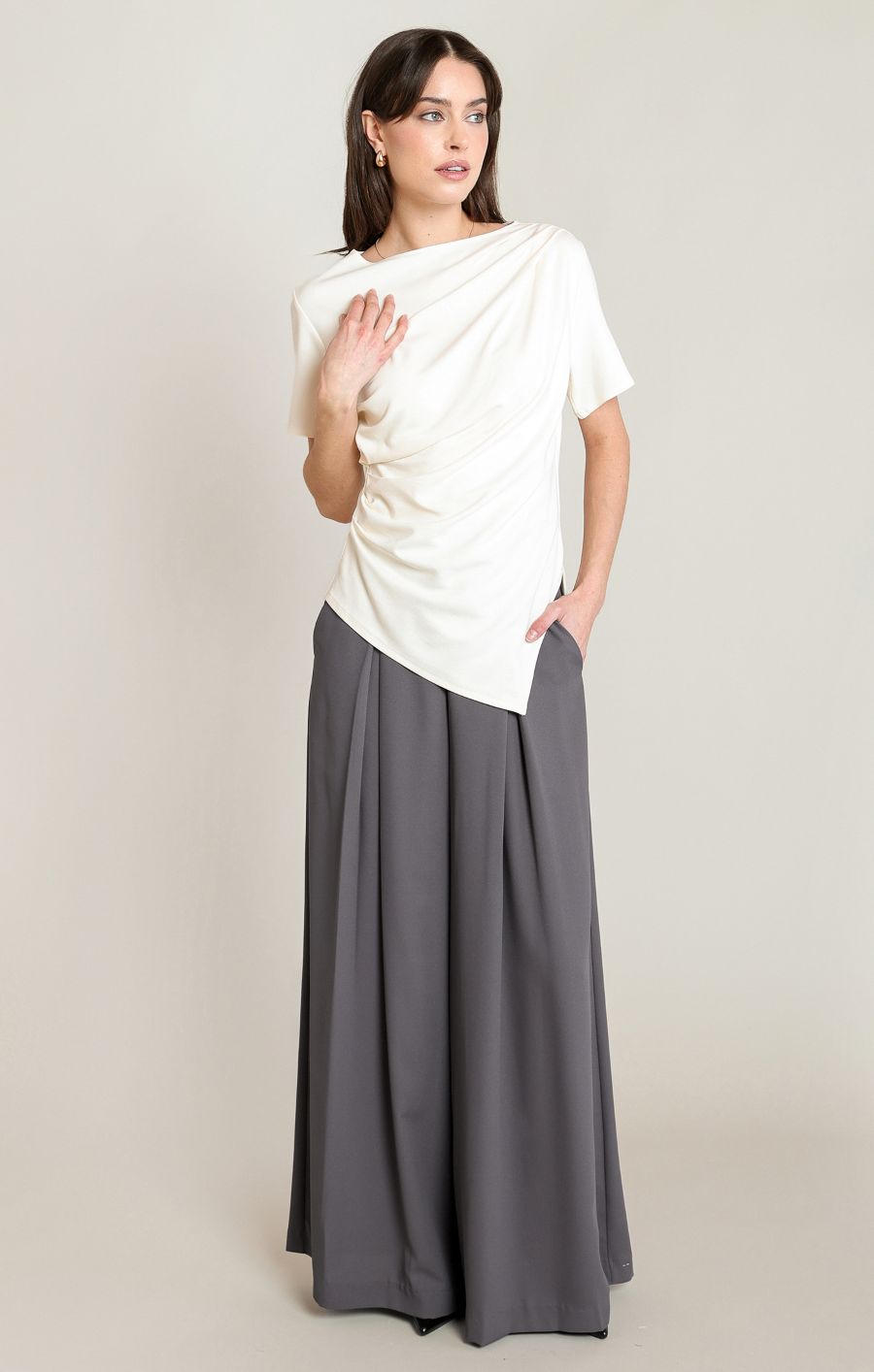 Pantalon taille haute à pinces - 2822712 T - Black Tape