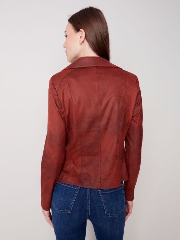 VESTON CHIC GROS ZIP SIMILI CUIR