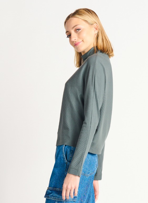 Chandail mock neck rib