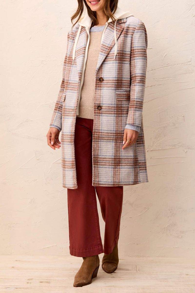 Manteau lainage capuchon amovible - 5942O/5369 - Tribal