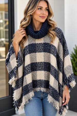 Poncho col roulé - cp122 - D&W Canasia Trading Inc