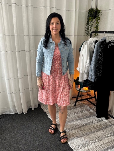 Robe cache coeur motifs fleurs