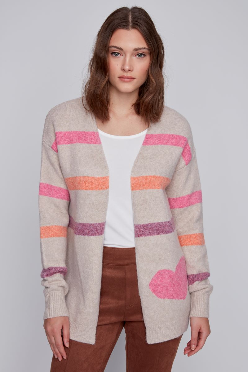 Cardigan ouvert tricot ligné - 2425210 - C.Y.C. Coco Y. Club Inc