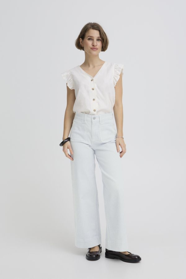 Jeans rayé jambe large - 20818838 - B.Young