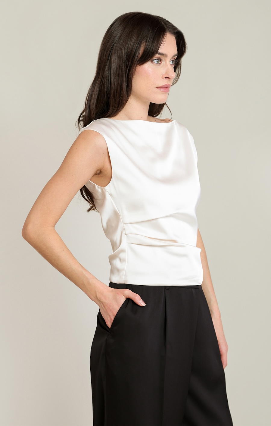 Camisole satin drapée - 2823502 T - Black Tape