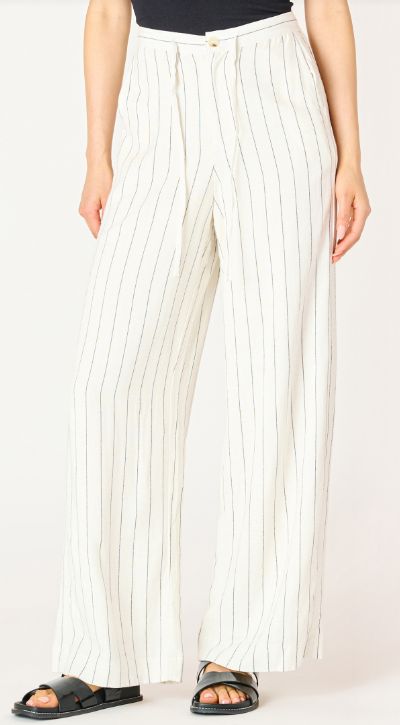 Pantalon style lin jambes larges