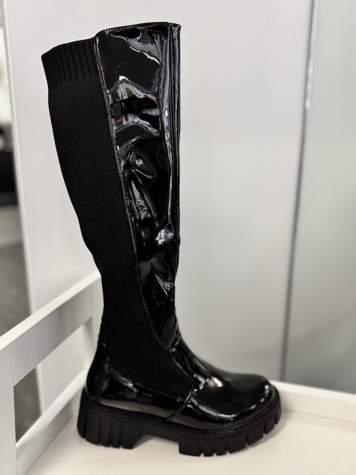 Botte cavalière cuir verni - B-190 - JJ's Studio