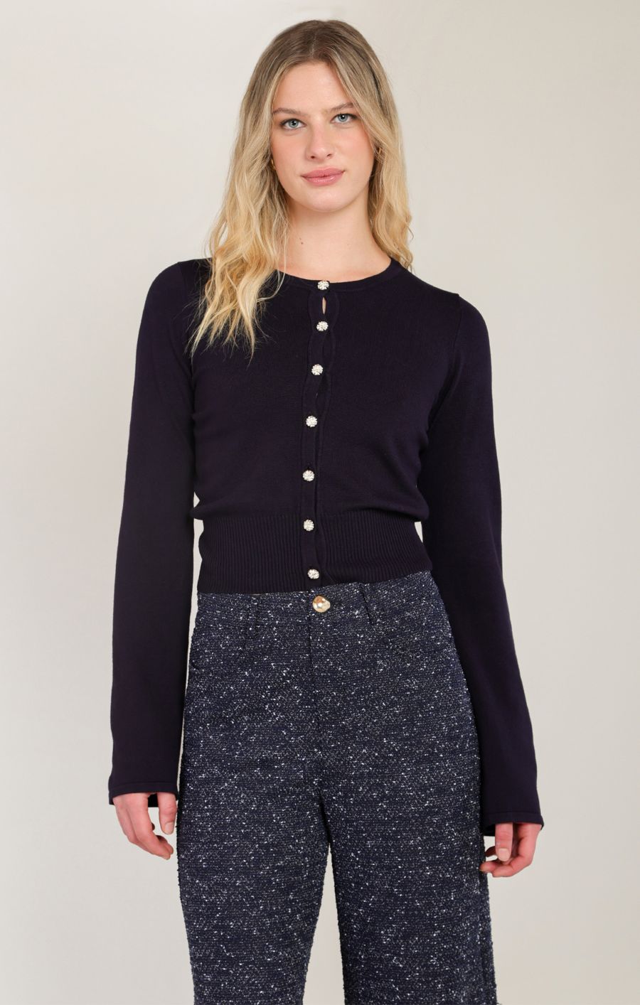Cardigan col au cou boutons - 2827260 T - Black Tape