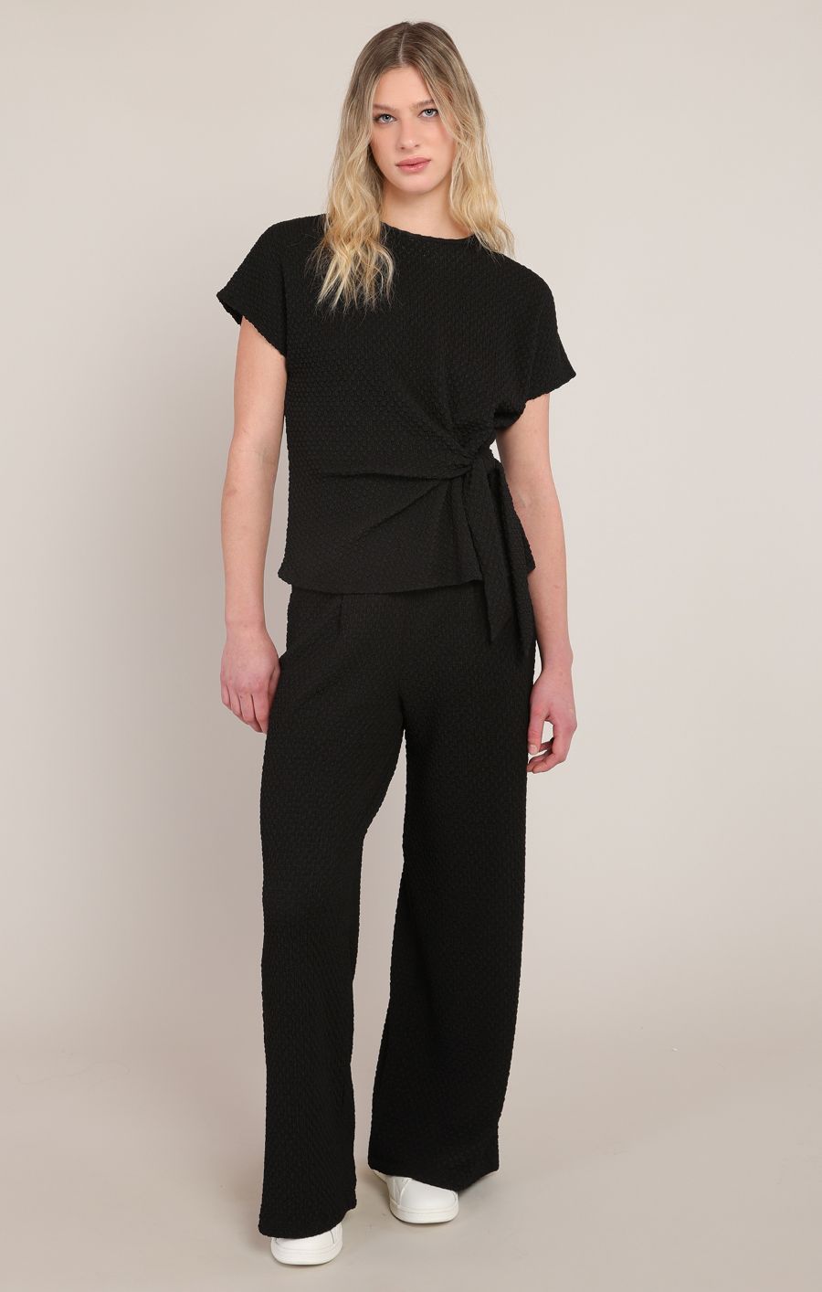t-shirt gaffré noué