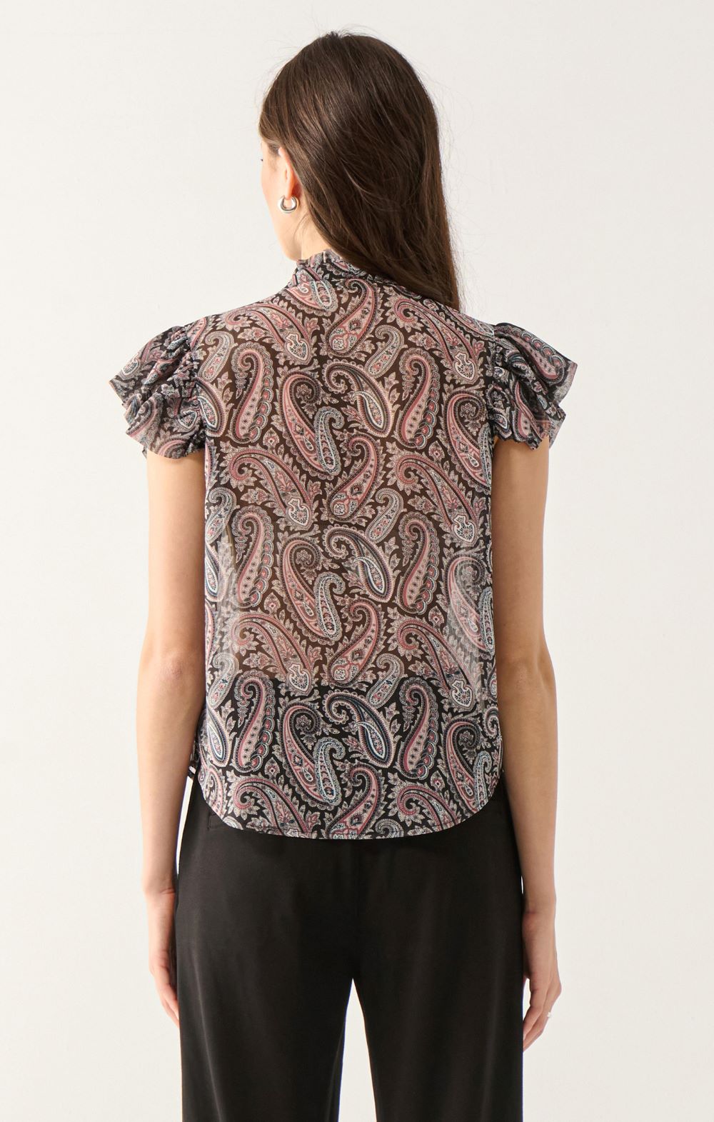 Blouse paisley frill épaules