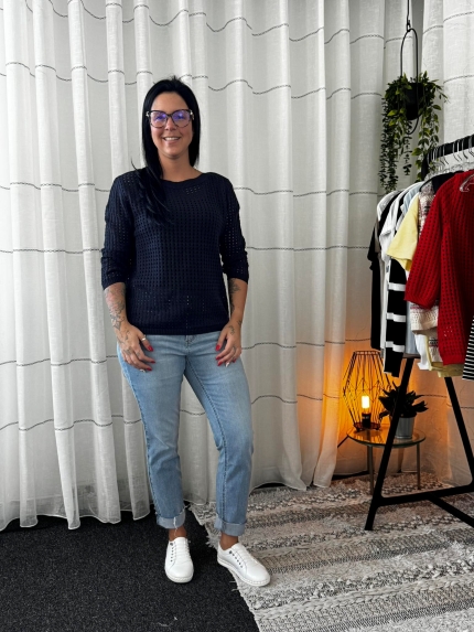 Chandail crochet manche 3/4 - MOSPAW06469 - Mosaïc