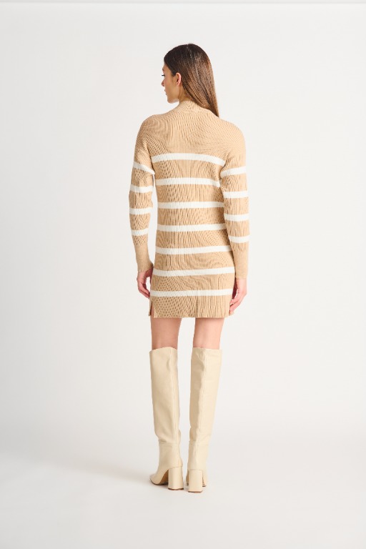 Robe manche longue col montant