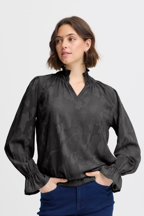 Blouse dentelle et mèche - 20614126 - Fransa