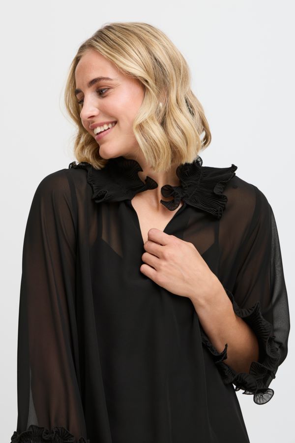 Blouse frill transparente