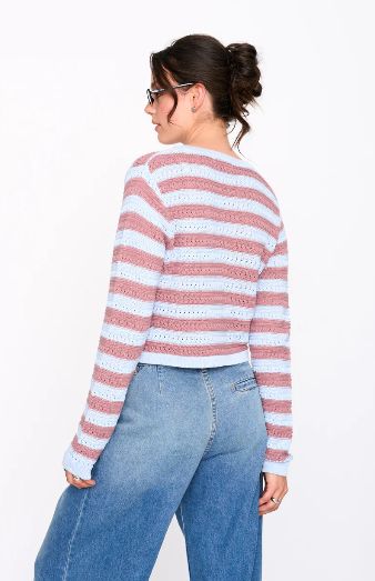 Cardigan tricot rayé - 41346B - 24 Colours
