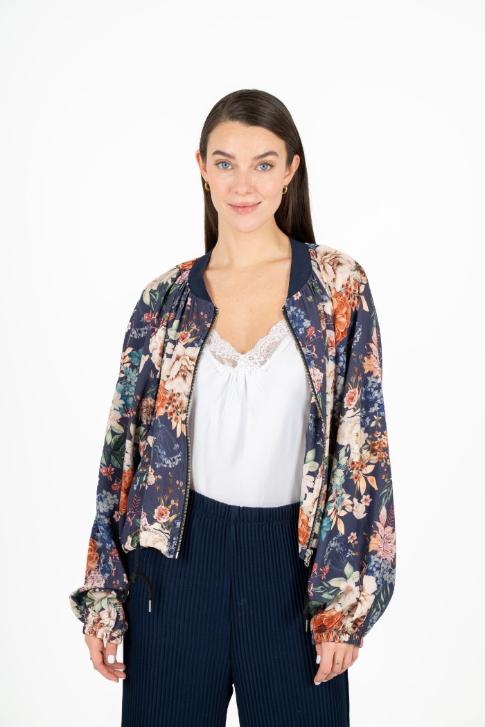 Veste bomber fleurie