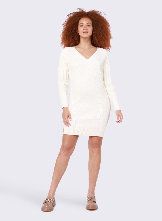 Robe tricot col V
