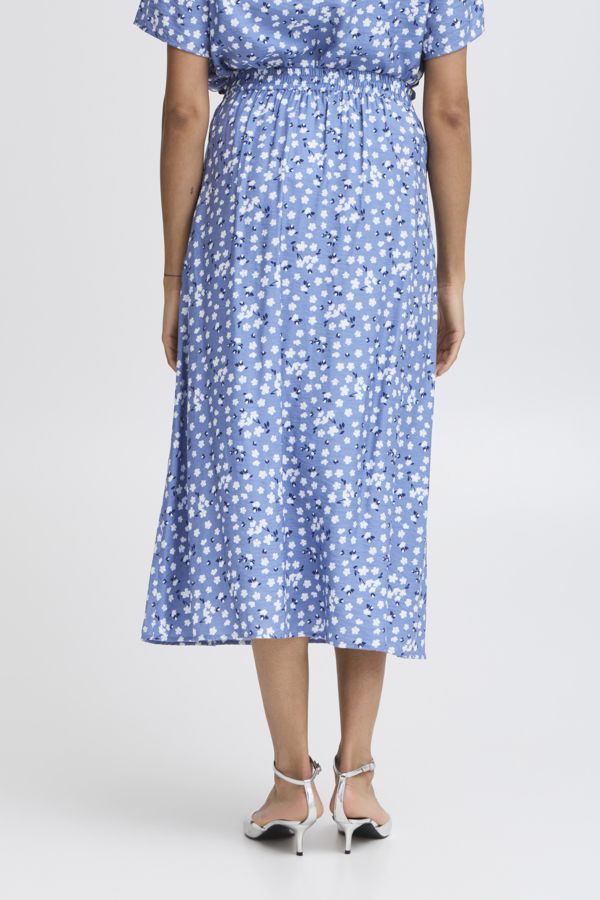 Jupe fleurie longueur midi
