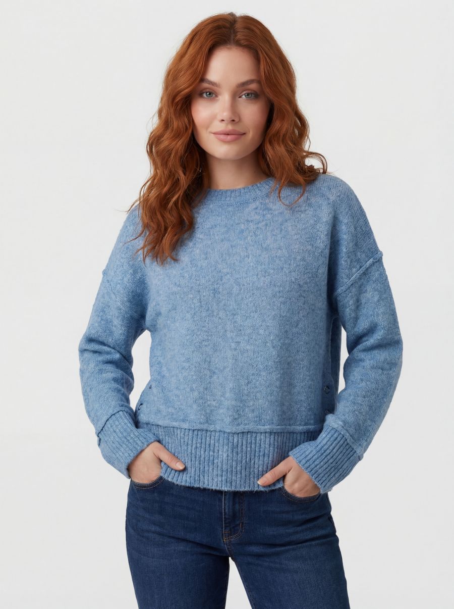 Chandail tricot uni col rond - 2629042 - C.Y.C. Coco Y. Club Inc