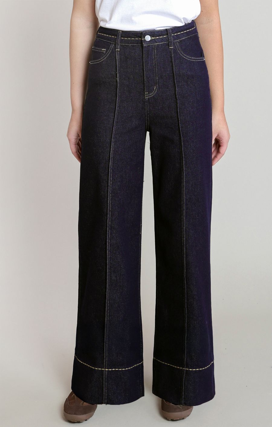 Jeans jambe large surpiqûre - 2825251 D - Dex