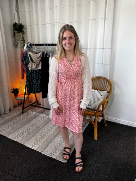 Robe cache coeur motifs fleurs
