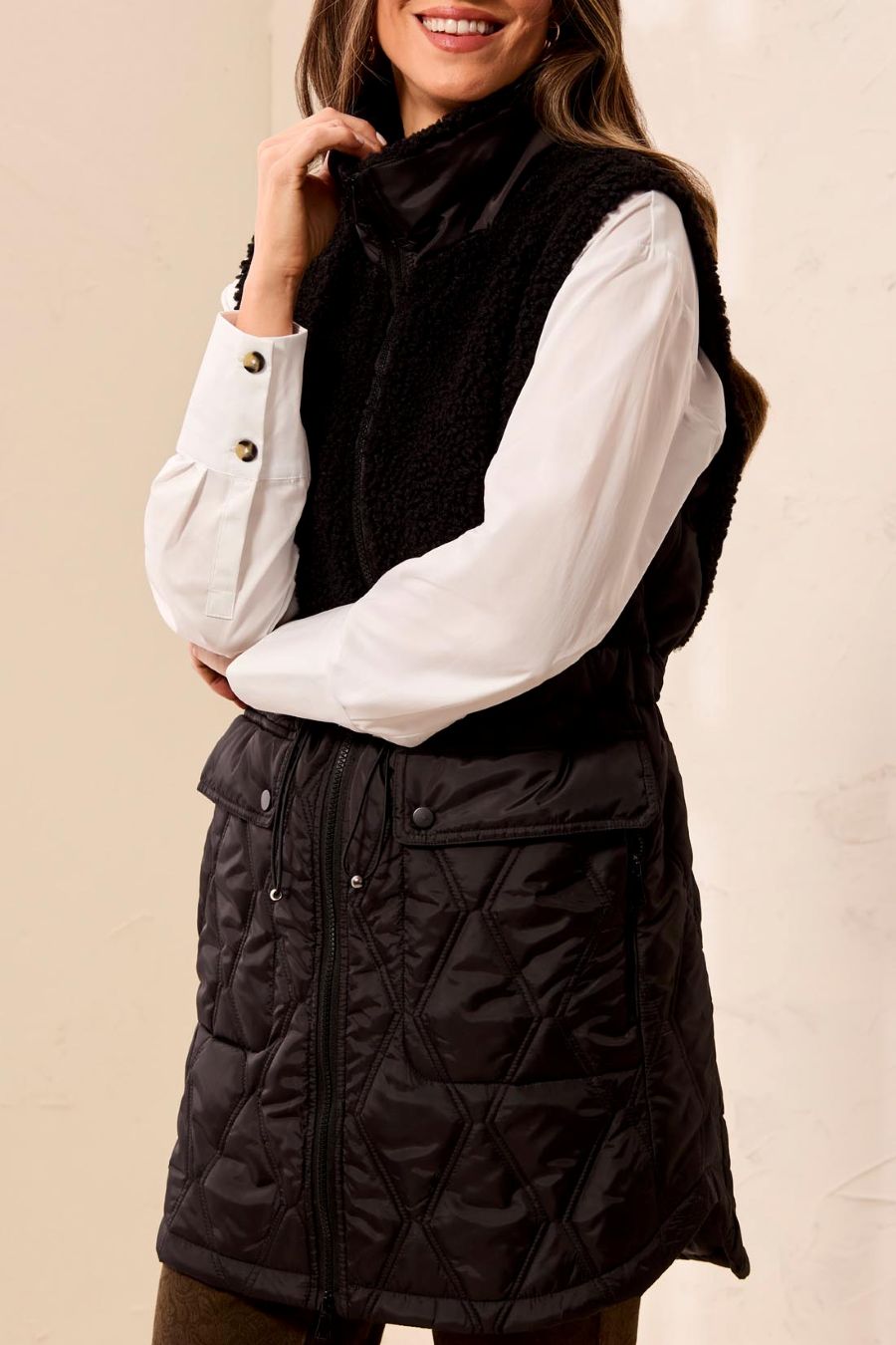 Veste sans manches nylon et sherpa - 5940o-4914 - Tribal