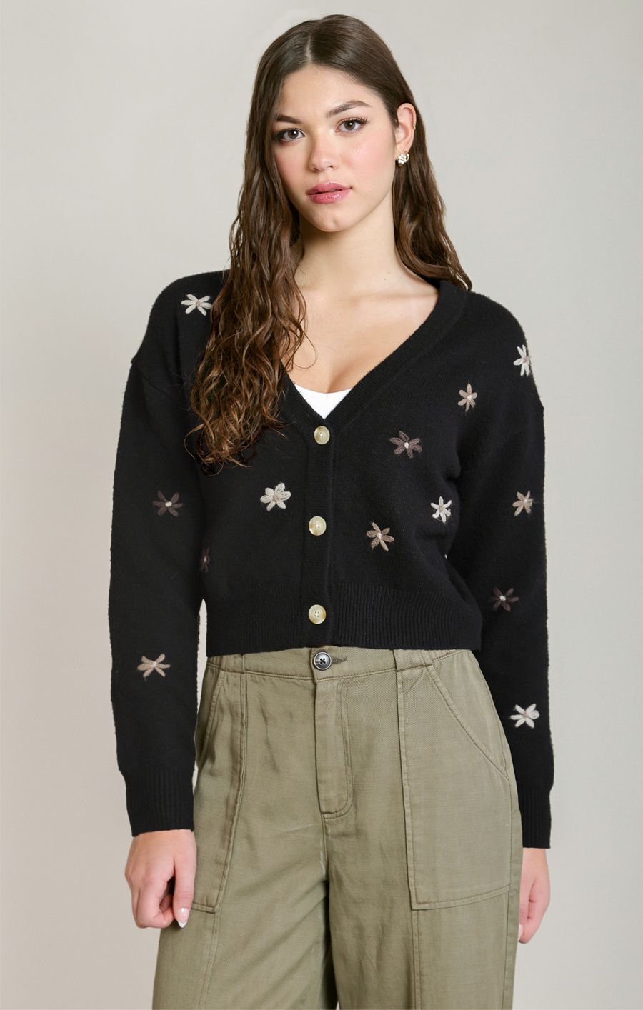 Cardigan v neck petites fleurs - 2827274 D - Dex