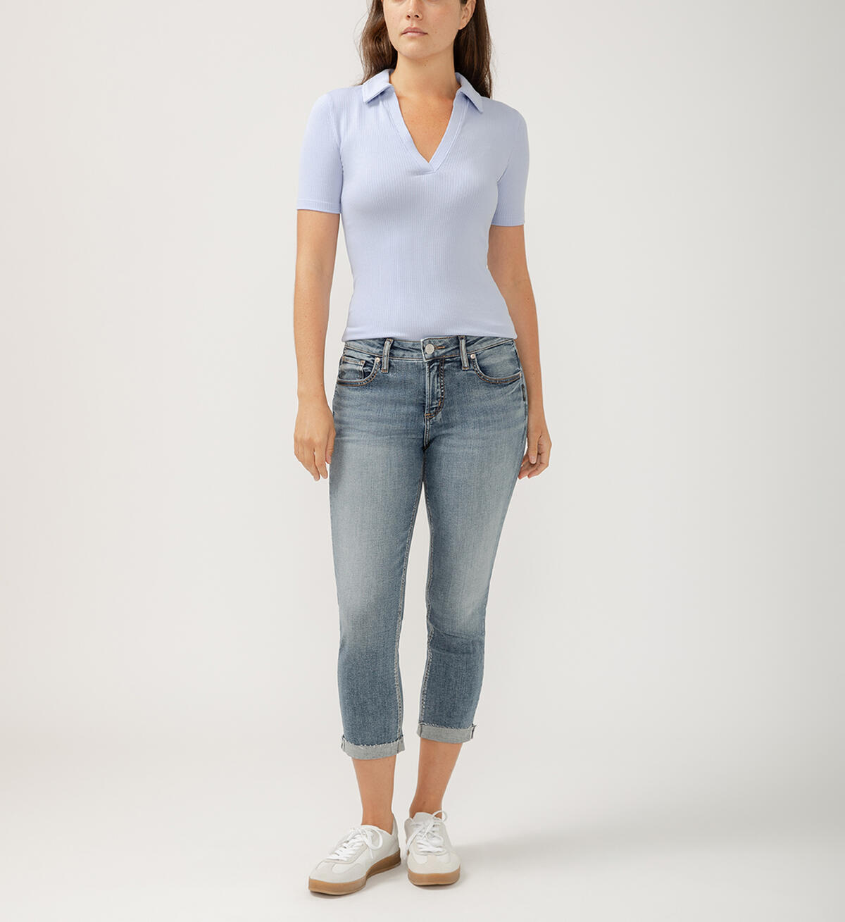 Capri Elyse taille régulière - L43002SIA369 - Silver Jeans