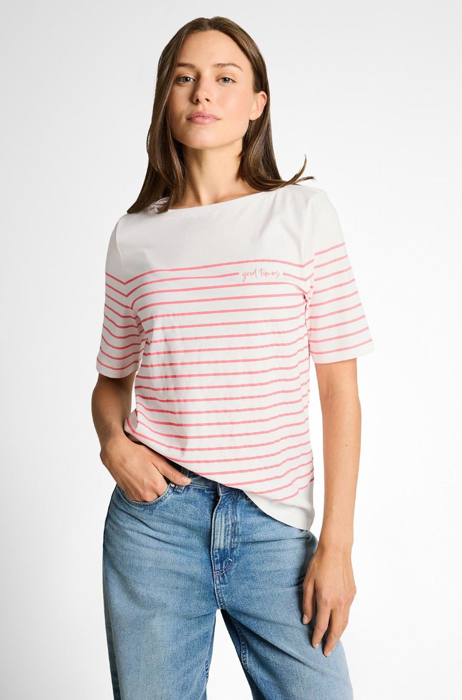 T-shirt col bateau ligné - 1050425 - Tom Tailor
