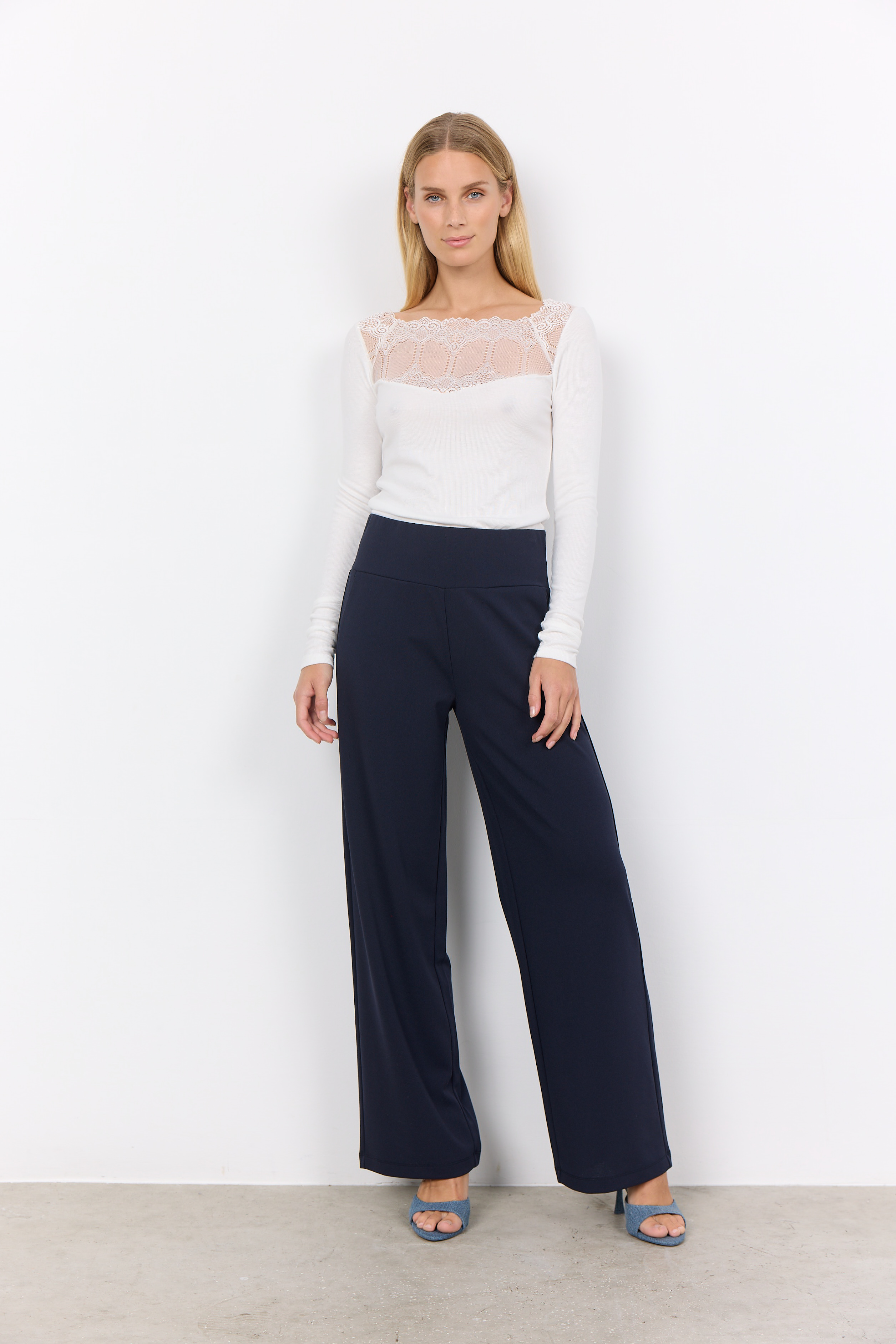 Pantalon bande élastique uni - 26188 - Soya Concept