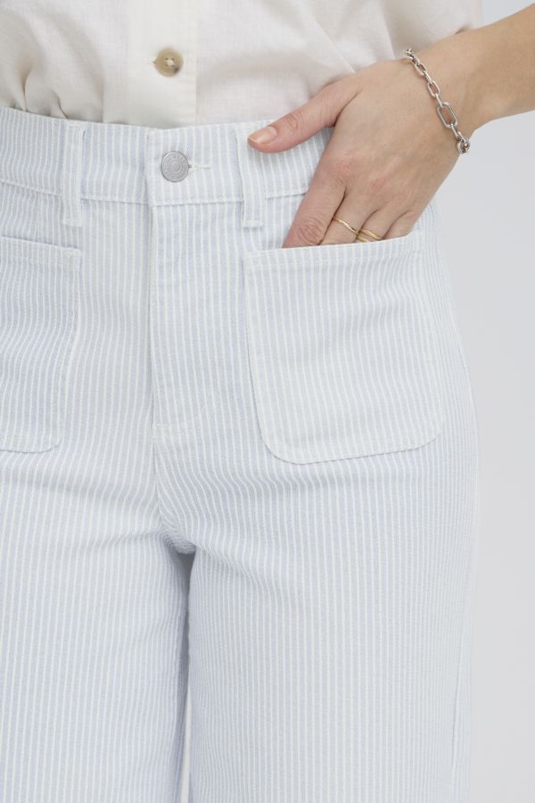 Jeans rayé jambe large