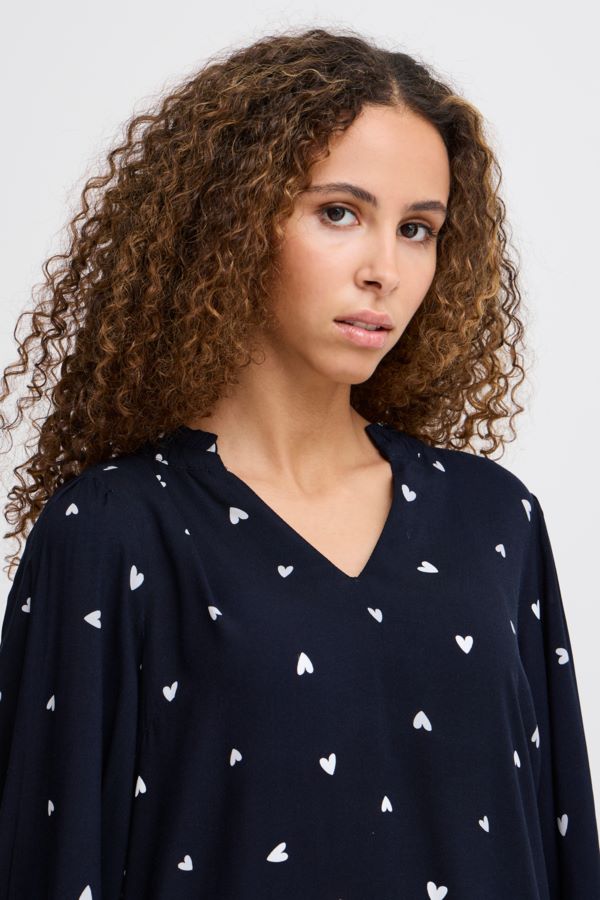 Blouse motif manche longue