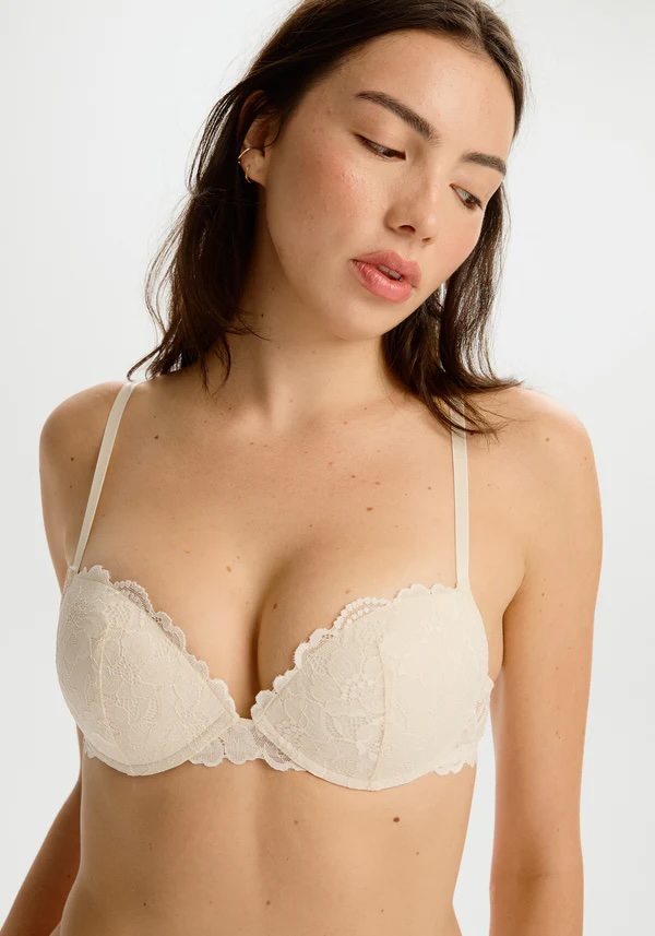 soutien-gorge pigeonnant dentelle - 0269504 - Blush